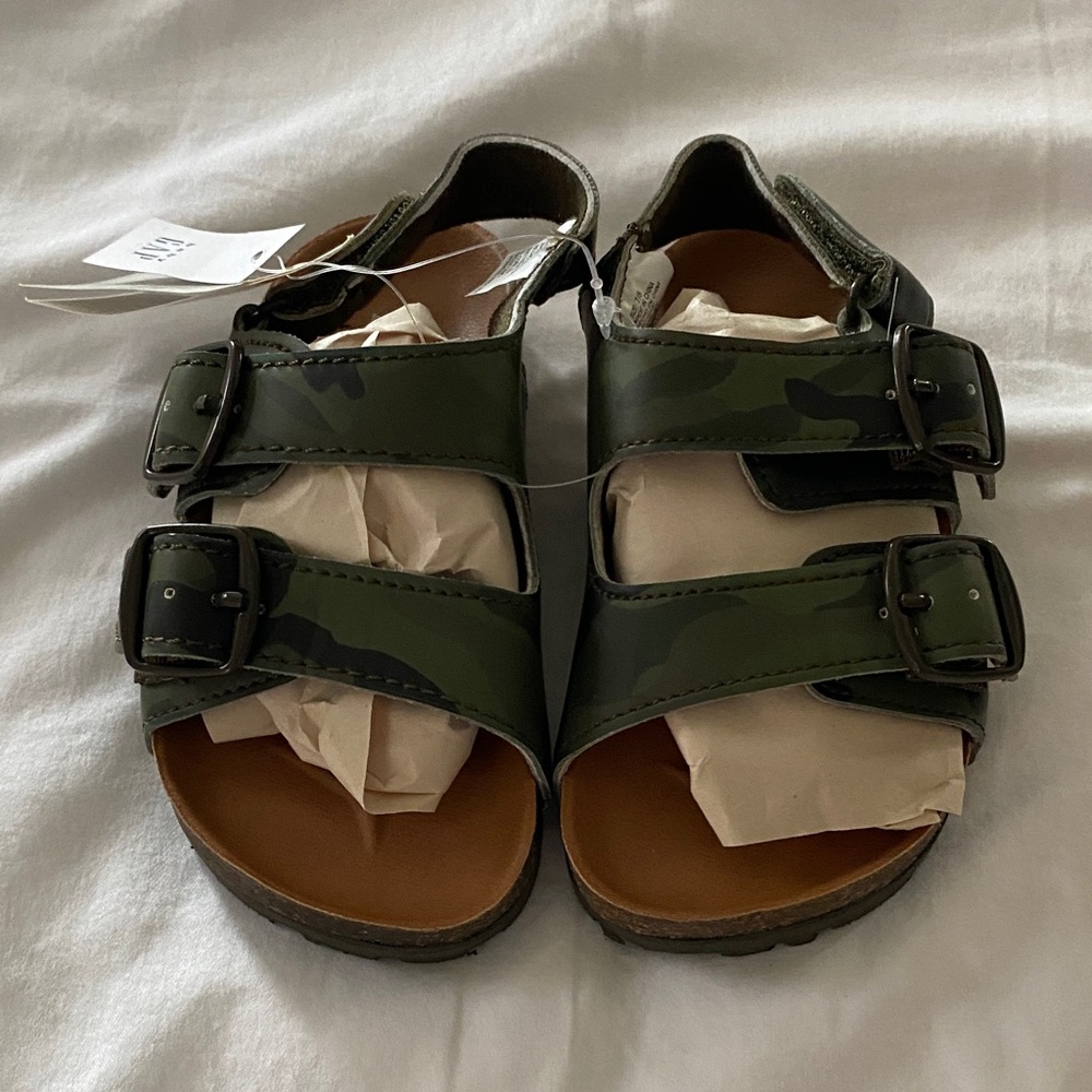 GAP Kids Green Camouflage Sandals
